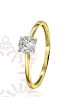 14 karaat gouden ring met diamant - Shopping Weekend prijs