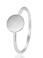 Zilveren ring rhodiumplated disc -20% korting