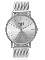Regal mesh horloge limited edition zilverkleurig